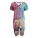 thumbnail image 4 of ICHUANYI Clearance Women's Summer Short Sleeve V-neck Tops Shorts Comfortable Homewear Two-piece Suit Sets(Pink, L) ICHUANYI WER2023081405771, 4 of 4