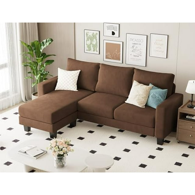 Homall Canapé Sectionnel Convertible pour Salon, Canapé en L 3 Places avec Méridienne Réversible, Petit Canapé pour Appartement