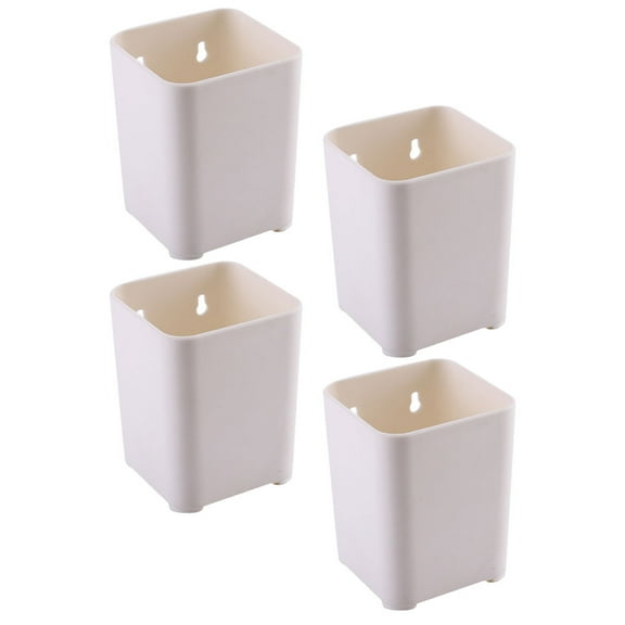 Hytrove 4Pcs Pen Holders Wall Mountable Desk Accessories Beige 4.3X3.3in