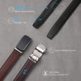 thumbnail image 3 of FALAN MULE Men's Leather Belt Automatic Ratchet Buckle Slide Belt for Dress Casual Trim to Fit with Gift Box, 3 of 5