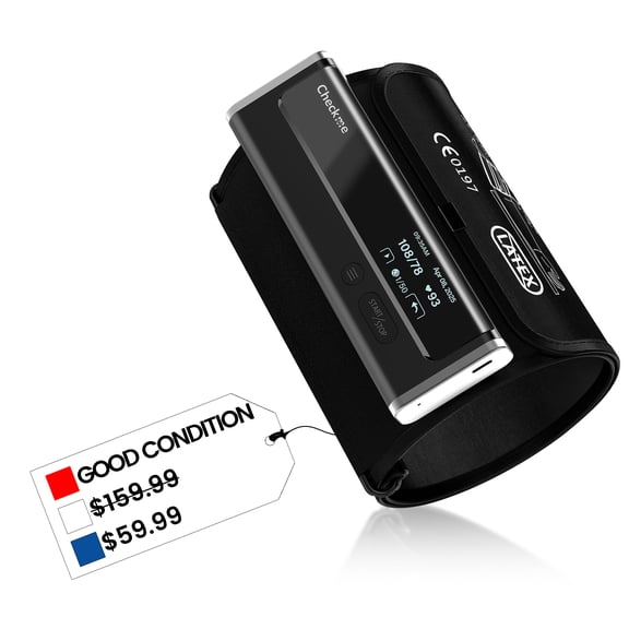 Open Box Checkme 3-in-1 Upper Arm Blood Pressure Monitor with AI EKG/ECG Analysis & WiFi Connectivity
