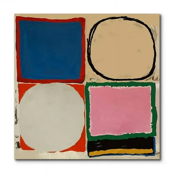 New York Contemporary Abstract Geometric Art Painting Living Room Mural Poster Wall Decoration Painting Home Decoration (40x40cm no frame,A)