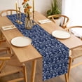 thumbnail image 3 of Navy Blue Spring Floral Table Runner - 120 Inch Long, Kitchen Dining Table Runner Dresser Scarves, Modern Abstract Art Farmhouse Farmhouse Decor for Coffee Tables Wedding Party Banquet, 3 of 8