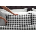 thumbnail image 3 of Pointehaven  Superior Weight Cotton Deep Pocket Flannel Bed Sheet Set Milton King Check, 3 of 6