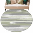 thumbnail image 2 of Round Area Rug 6 Ft, Sage Green Washable Non-Slip Circle Carpet for Living Room/Bedroom, Modern Abstract Grey Striped Art Low-Profile Indoor Mats Collection Rugs for Residential, 2 of 7