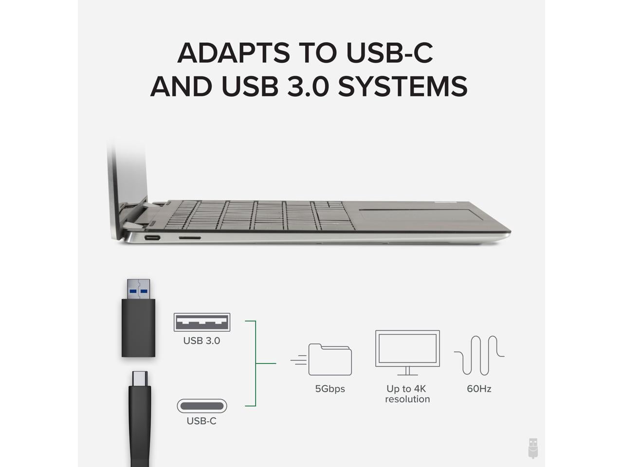 Plugable 4K DisplayPort and HDMI Dual Monitor Adapter for USB 3.0 and USB-C, Compatible with Windows and Mac