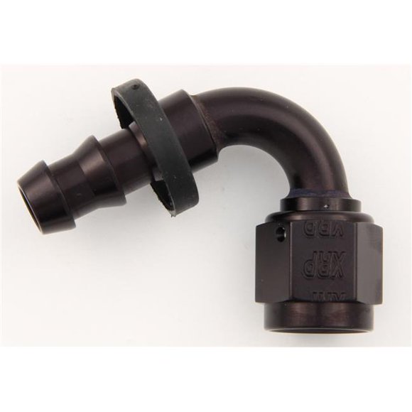 XRP 231206BB No.6 120 deg Push-On Hose End, Black Anodize