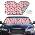 thumbnail image 2 of Haiem Hand Drawn Strawberry Car Windshield Sun Shade - Blocks UV Rays Sun Visor Protector, Sunshade to Keep Your Vehicle Cool, Universal Fit SUV Van Sedan-, 2 of 7