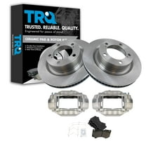 TRQ Front Brake Pad & Rotor Kit Brake Caliper Brake Pads Brake Rotor Ceramic Vented Fits Select 2016-2019 Toyota Sequoia 2016-2018 Tundra