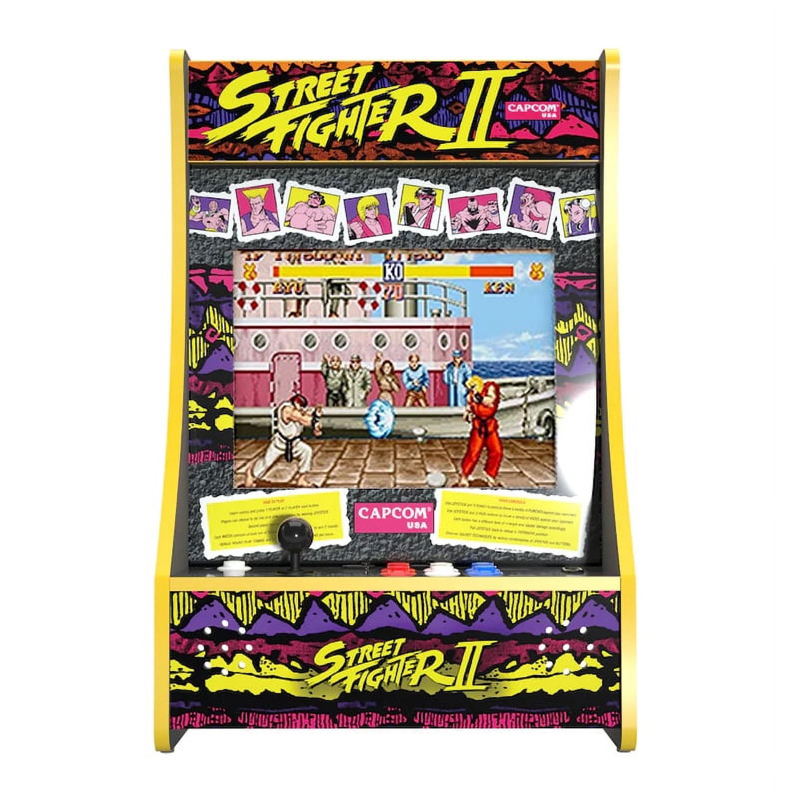 Arcade 1UP Street Fighter II 8 Games in 1 Partycade Retro Arcade Video Game Cabinet with 17 Inch Screen and Light Up Marquee