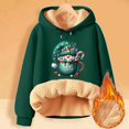 thumbnail image 3 of Christmas Heavyweight Hoodies for Women 2025 Long Sleeve Thick Graphic Pullover Hooded Sweatshirt Tops, 3 of 4