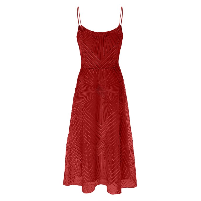 adviicd Long Formal Dress Women's Long Rosette Lace Cap Sleeve Gown Red 3XL  - Walmart.com