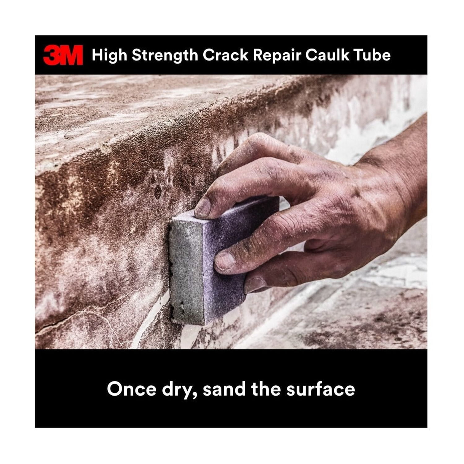 3M High Strength Crack Repair, Caulk Tube, Wall Filler, White, 10 oz.