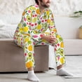 thumbnail image 7 of Yiaed Avocado And Pineapple Print Men’s Pajamas Set - Long Sleeve Button Down Sleep Shirt and Pajama Bottoms Sleepwear Set Mens Pjs Sets Men's Pajama Bottoms-XX-Large, 7 of 7