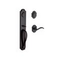 thumbnail image 1 of Baldwin DC.ELKXARC.L.RAR.481 Double Cylinder Elkhorn Handleset with Left Hand Arch Lever & Rustic Arch Rose, Dark Bronze, 1 of 1