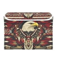thumbnail image 7 of Yayeee Collapsible Cube Storage Bin with Lid Fabric Closet Decorative Basket with Handles, Red Abstract Eagle, 7 of 7