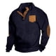 thumbnail image 2 of pstuiky Camisas casuales de manga larga para hombre, Suéter de hombre con botones, color liso, cuello alto, mangas largas y cuadrados pequeños camisetas de hombre xxxl, 2 of 6