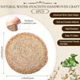 6 Set Boho Placemats Natural Cotton Burlap and Grass Woven Table Mats
