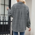 thumbnail image 7 of Kaprioy Womens Button Down Flannel Plaid Shirts Long Sleeve Oversized Shackets Business Loose Casual Fall Fashion Tops Jackets with Pockets Women Business Shirt Pocket Long Sleeve T Shirt Shirts, 7 of 7