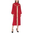 thumbnail image 1 of RUNQHUI Women's Robe Metallic Collar Church Choir Robe Flared Sleeve Cassock for Priest Performance Red M, 1 of 4