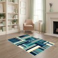 thumbnail image 2 of ODIKA 4'x6' Ultra-Soft Area Rug, Minimalist Interlocking Rectangular Asymmetrical Varied Width None Washable, Bare feet friendly, Silk-Touch for Bedroom Home office, 2 of 7