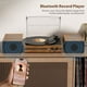 thumbnail image 2 of Reproductor de discos de vinilo con parlantes estéreo duales para estantería Tocadiscos Bluetooth con transmisión por correa vintage con parlantes externos, convertir vinilo a MP3, reproductores LP En, 2 of 5