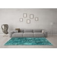 thumbnail image 3 of Ahgly Company Machine Washable Indoor Rectangle Oriental Turquoise Blue Industrial Area Rugs, 2' x 3', 3 of 4