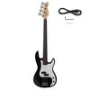 UBesGoo 4-String Beginner Electric Bass Guitar 5 Color With 1 x Power Wire And 2 x Tools Black