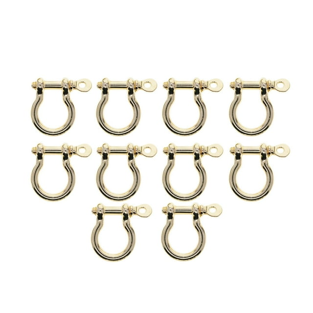 10 Pieces Horseshoe Buckles DIY Chain Shackle for Backpacks Pendants Handbag Gold
