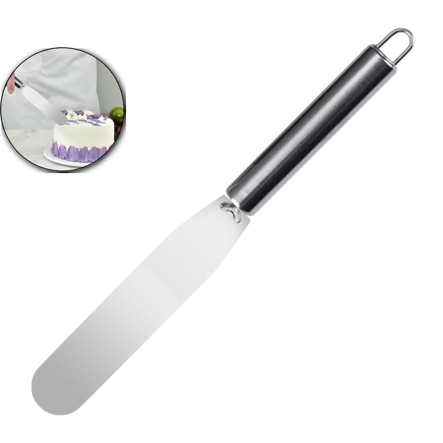 Dvruxg Stainless Steel Cake Spatula, Angled Icing Spreader Blade, Multifunctional Baking Decorating Tool for Pastry & Home Kitchen Use