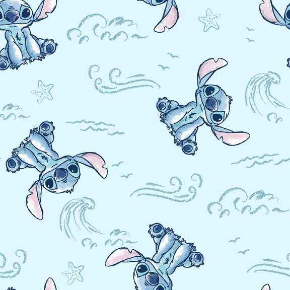 Springs Creative Disney Stitch Sketch Wave Cotton Fabric By the Yard