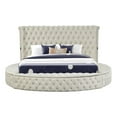thumbnail image 2 of Hazel Queen 4 Pc Tufted Upholstery Bedroom Set Made with Wood in Cream, 2 of 17