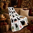 thumbnail image 3 of Playful Black Cats Yarn Hearts Whimsical, Playful Pet Portrait Pattern, Warm Flannel Blanket for Living Room and Reading Nook, Cat Lovers Thanksgiving Gift, Pet Lover Home Decor, 3 of 9