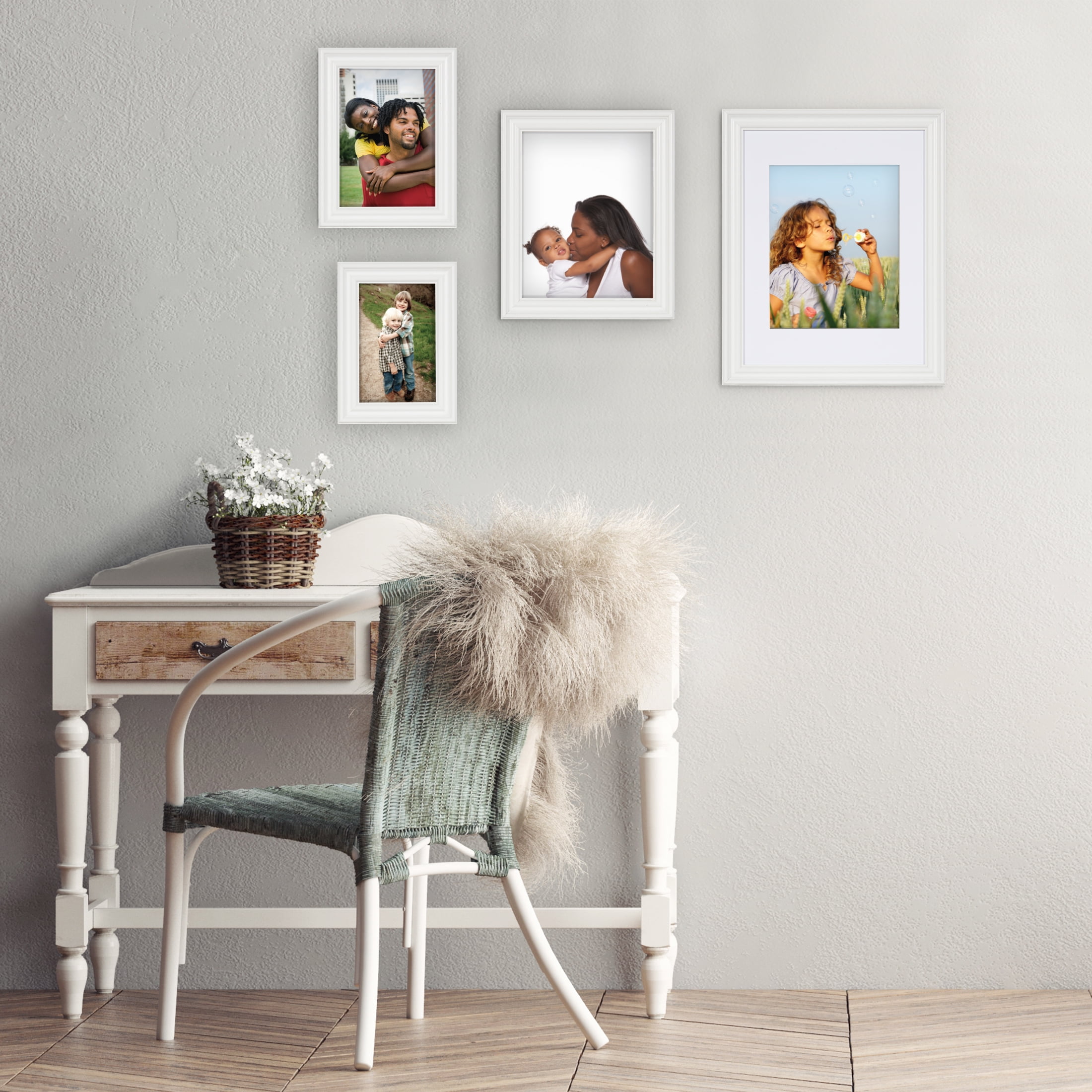 Mainstays Traditional Tabletop Picture Frame, 4 x 6 Photo, White