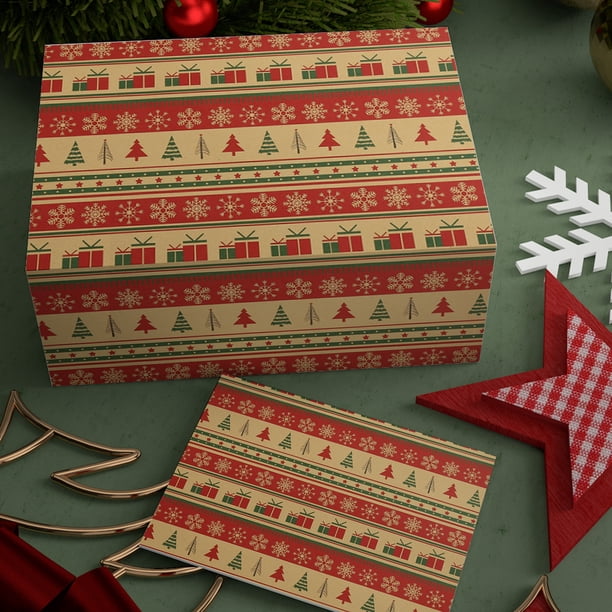 Adornos navideños, adornos navideños, regalos navideños, papel para envolver regalos navideños, papel kraft grueso para envolver regalos navideños, papel para envolver regalos navideños con forma de á