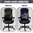 thumbnail image 4 of Xoenoiee Turtle Paint Splatter Print Computer Office Chair Cover Stretch Elastic Polyester Slipcover Stretchable Universal Desk Task Chair Seat Cover Protector for Rotating Chair Computer Chair, L, 4 of 6