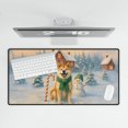 thumbnail image 4 of Hello Winter Vintage Akita Enjoys Snowy Day with Snowman Desk Mat Full Keyboard Mouse Pad Inu Dog Lover Large Mousepad - 12019, 4 of 5
