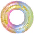 thumbnail image 1 of Anneau Flottant Transparent, Anneau de Natation Gonflable à Sequins, Anneau de Natation Coloré et Durable, 1 of 5