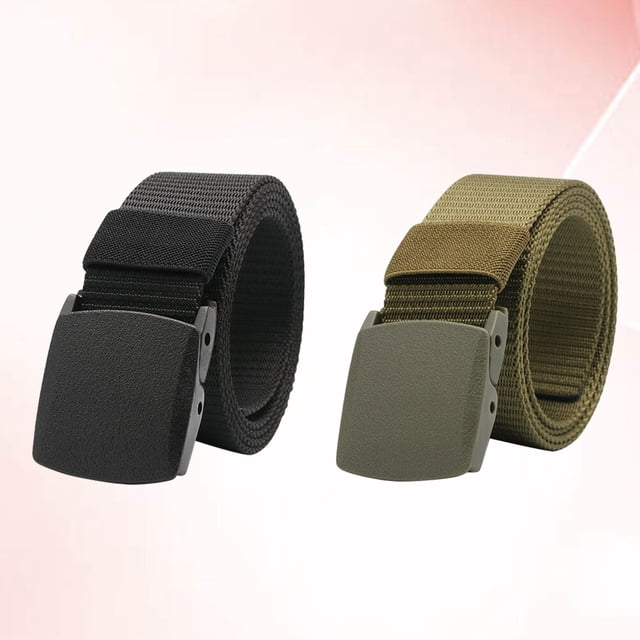 UPGRATOR 2Pack Waist Belt for Men Durable Green Plastic Buckle Straps for Outdoor Training