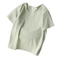 thumbnail image 1 of Hauts Décontractés d'Été pour Garçons et Filles, Col Rond Uni, Manches Courtes, T-Shirts en Coton Basiques, 1 of 3