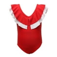 thumbnail image 3 of Isvgxsz New Bathing Suits For Kids Multicolor New Style Sleeveless Baby Girls One-Piece Swimsuits Fast Drying Round Neck Flounce One Piece Swimsuit Teen Red 116, 3 of 7