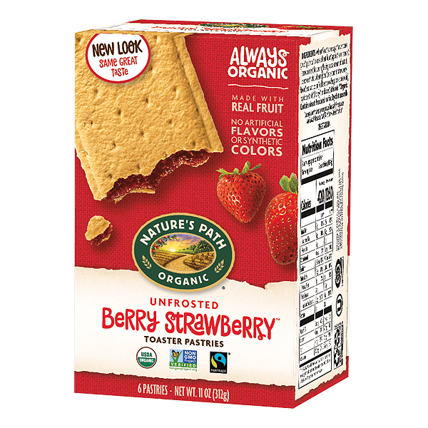 Natures Path Organic Toaster Pastries Frosted Berry Strawberry 6 Ct