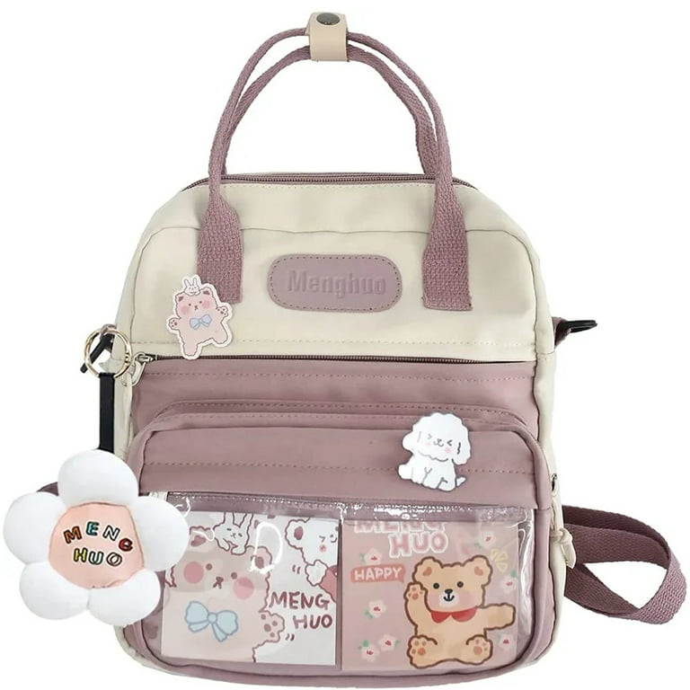 Kawaii Backpack With Kawaii Pins And Accessories Kawaii, Kawaii