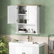 thumbnail image 2 of Gabinete de baño de pared, gabinete de baño moderno, botiquín de pared con 2 puertas, estante ajustable, sobre el inodoro, blanco, 2 of 8