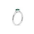 thumbnail image 4 of 1/5 Carat (Ctw) Lab-Created Solitaire Emerald Ring in Sterling Silver for Women, 4 of 6