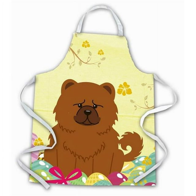 Carolines Treasures BB6142APRON Easter Eggs Chow Chow Tablier Rouge