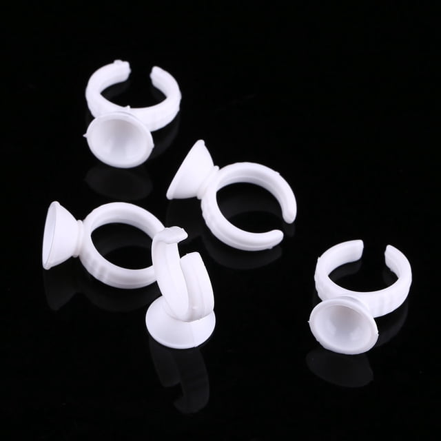 Vasos de tinta para tatuajes, 100 piezas de pegamento pigmentado, soporte para pigmentos de tatuajes para dedos, anillo de pigmento para tatuajes construido para durar