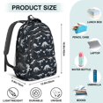 thumbnail image 5 of Dinosaur and Skeleton Navy Blue Backpack for School, Cute School Bag with Adjustable Shoulder Straps and Padded Back, 16.9"x12.6"x5.9", 5 of 5