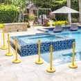 thumbnail image 2 of 6pcs Plastic Stanchion Set, Safety Stanchion Barrier Posts Queue Line Pole with 40” Link Chain & C-Hooks, Outdoor and Indoor Crowd Control Barriers, Easy Connect Assembly, 2 of 8