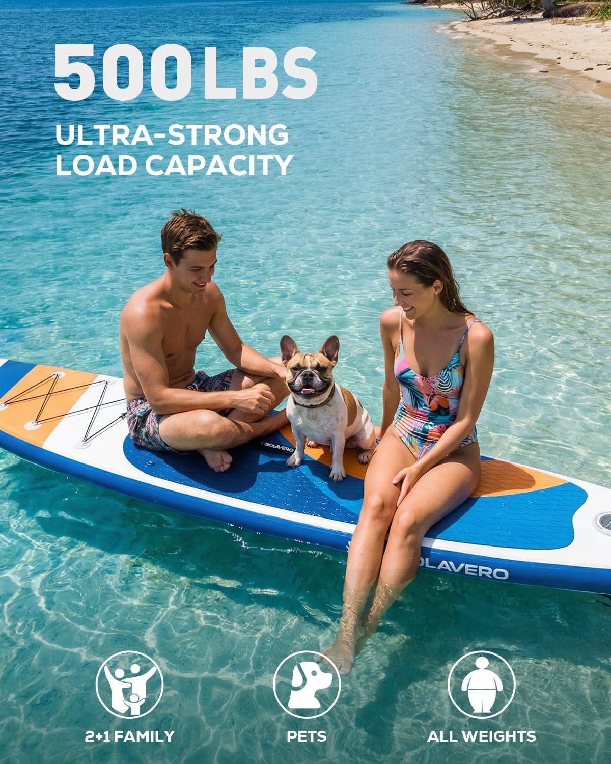 SOLAVERO Inflatable Stand Up Paddle Board for 2 Person, Ultra-Light SUP Board with Accessories for Adults & Youth of All Skill Levels